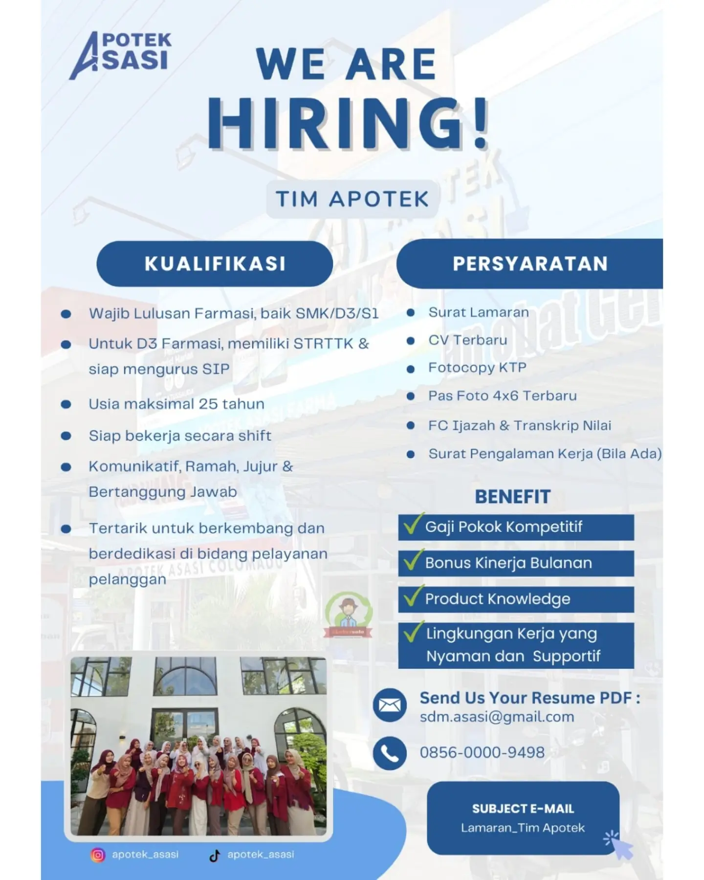 Poster Lowongan Kerja Apotek Asasi Slide 1