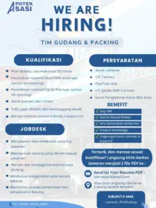 Lowongan Kerja di Apotek Asasi (Tim Packing & Tim Gudang) – Karanganyar