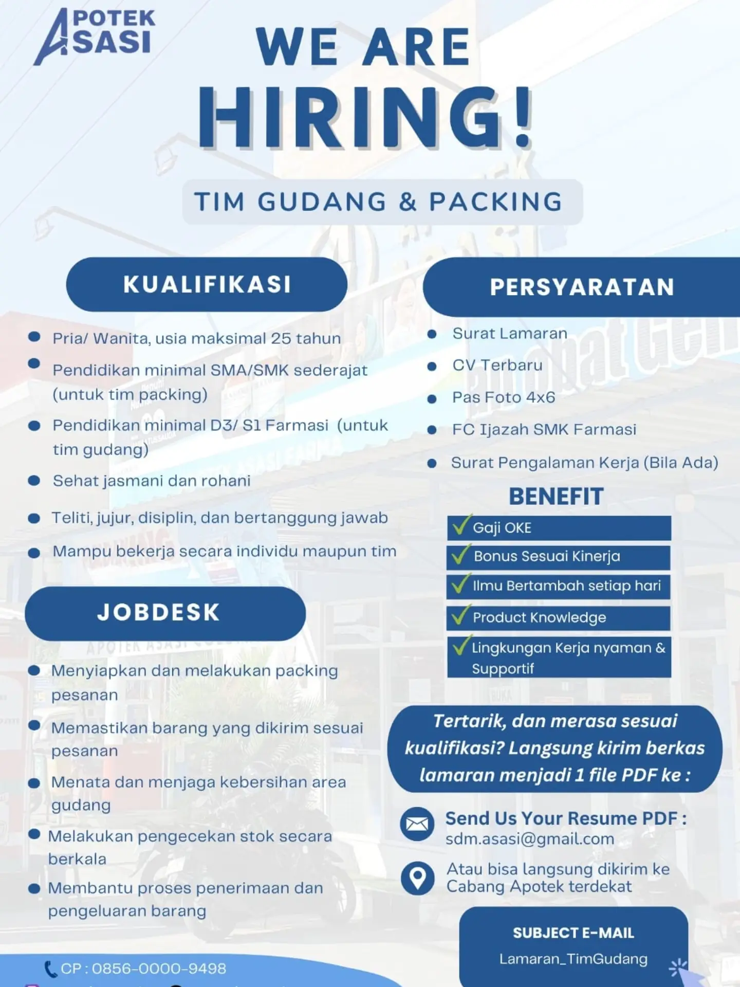 Poster Lowongan Kerja Apotek Asasi