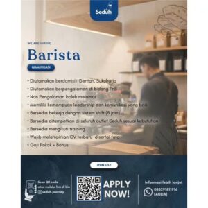 Lowongan Kerja Barista di Seduh (seduh.journey) (Gentan, Sukoharjo)