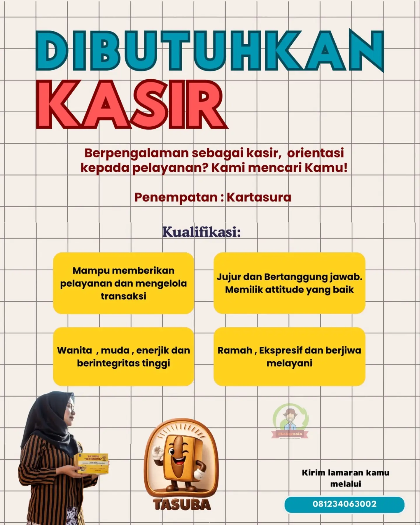 Poster Lowongan Kerja Kasir - Tasuba Istimewa