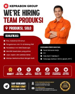 Lowongan Kerja Team Produksi di Keprabon Group (Baki, Sukoharjo)