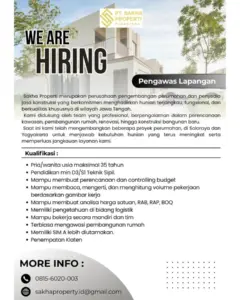 Lowongan Kerja di PT Sakha Properti Nusantara (Pengawas Lapangan, Marketing Perumahan, & Arsitek) – Klaten