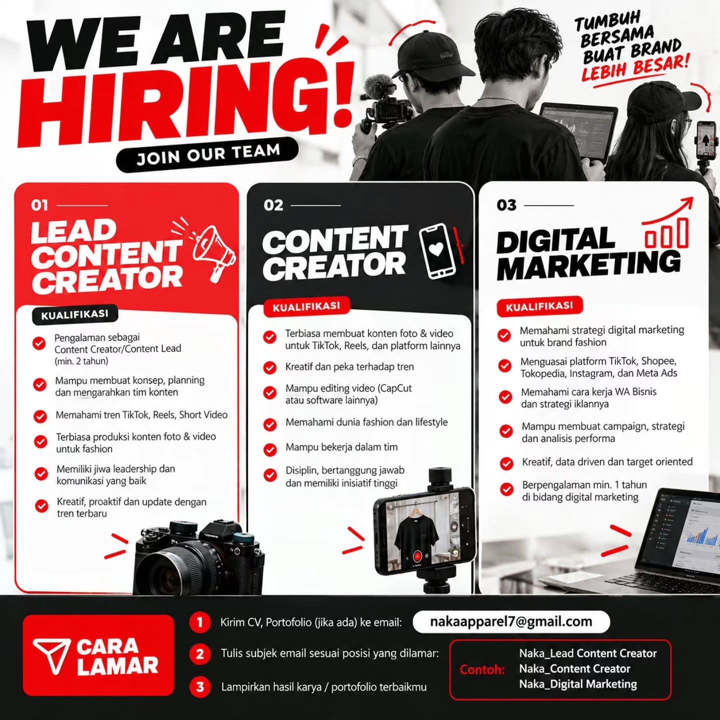 Poster Lowongan Kerja Naka Apparel