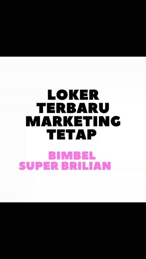 Poster Lowongan Kerja Marketing Tetap - Bimbel Super Brilian