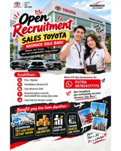 Lowongan Kerja Sales Toyota di Nasmoco Solo Baru (Solo Baru, Sukoharjo)