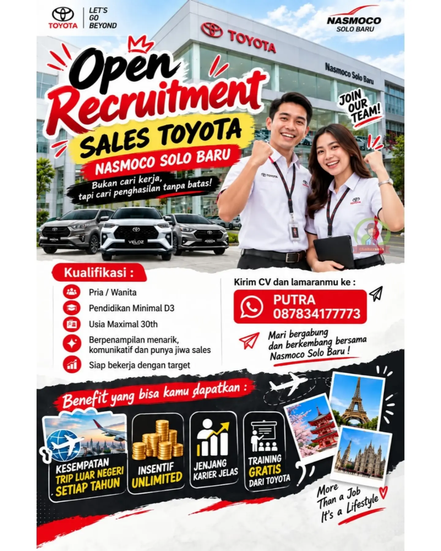 Poster Lowongan Kerja Sales Toyota - Nasmoco Solo Baru