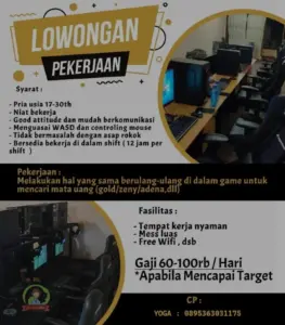 Lowongan Kerja Game Farmer / Player Shift Malam di Droku (Solo Baru, Sukoharjo)