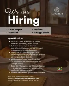 Lowongan Kerja di Kutumba Resto (4 Posisi (Cook Helper, Steward, dll)) – Sukoharjo