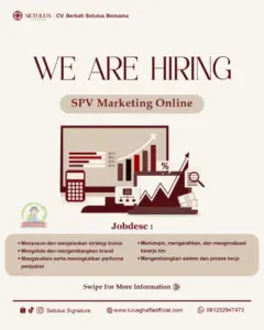 Lowongan Kerja SPV Marketing Online di Setulus Signature (CV. Berkah Setulus Bersama) (Kartasura, Sukoharjo)