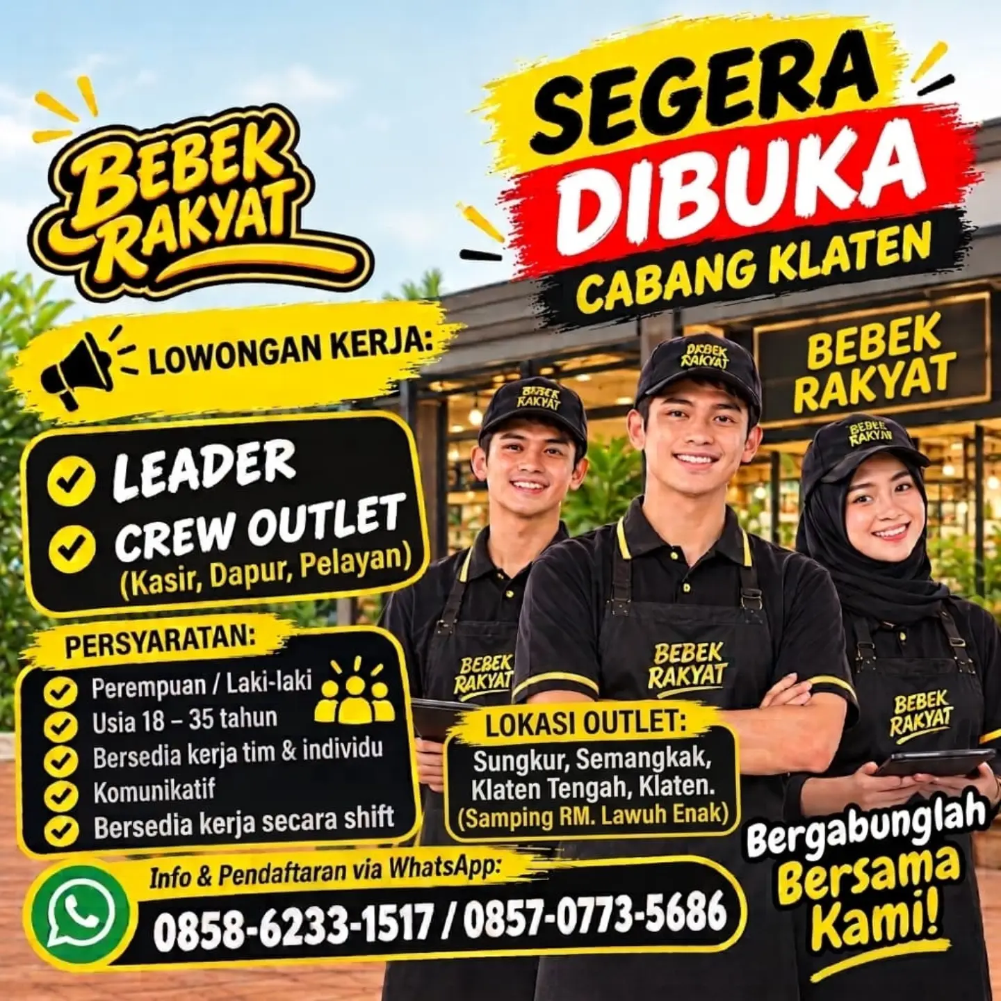 Poster Lowongan Kerja Bebek Rakyat Cabang Klaten