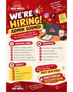 Lowongan Kerja di Warung Mas Mbull (Admin Sosmed & Content Creator) – Klaten