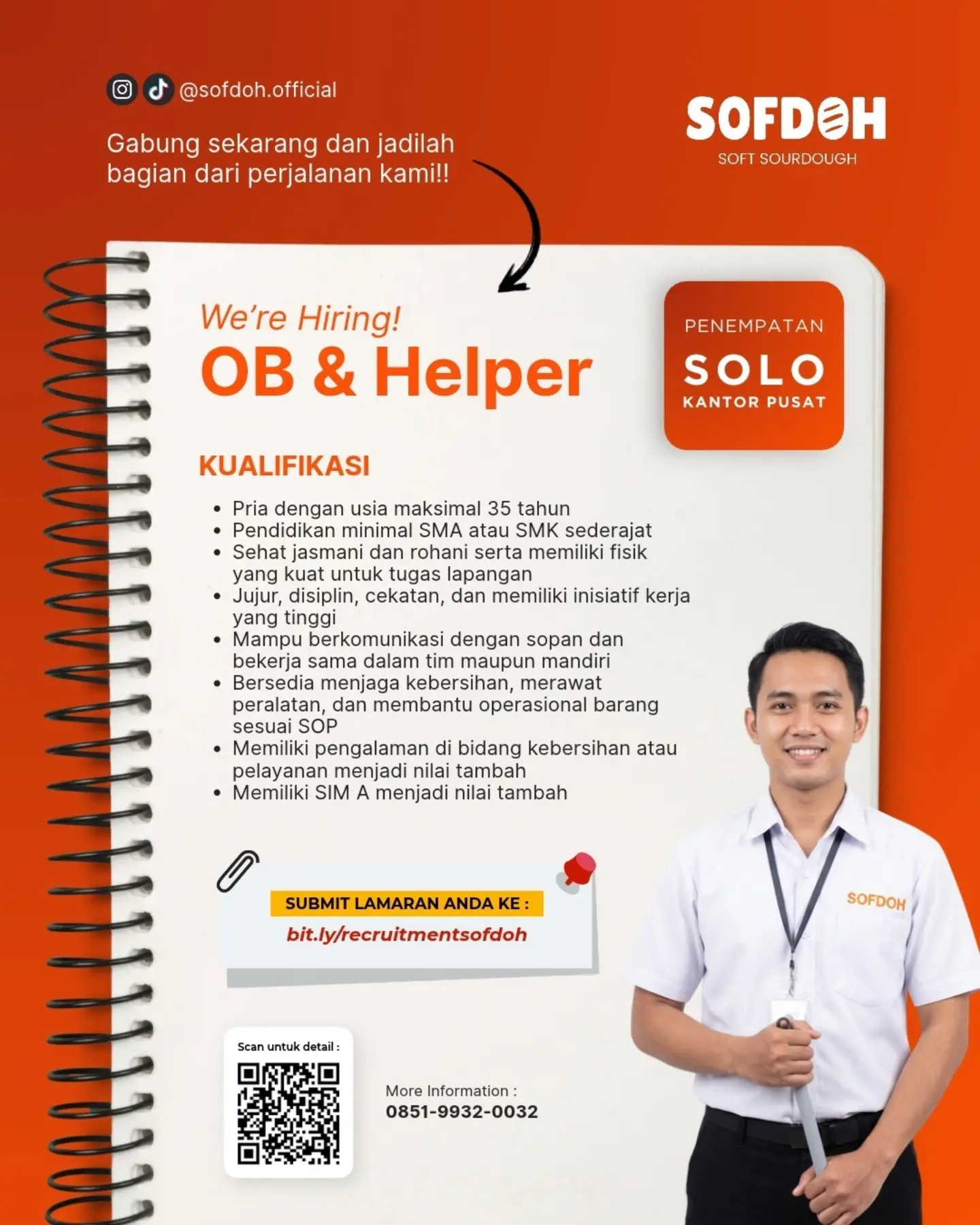 Poster Lowongan Kerja SOFDOH (Soft Sourdough) Slide 1