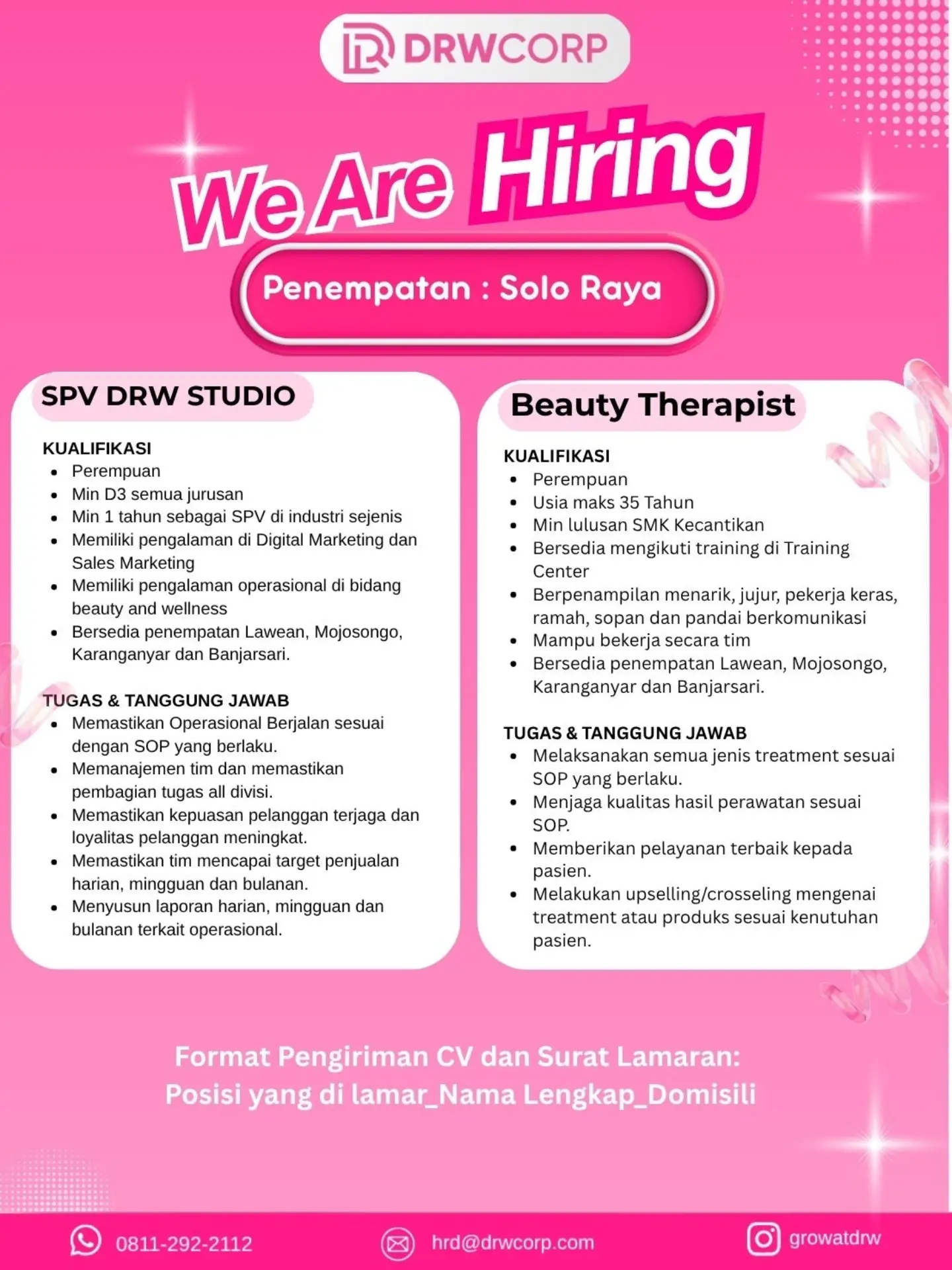 Poster Lowongan Kerja DRWCORP