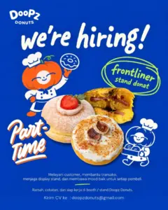 Lowongan Kerja Frontliner Stand Donat (Part-Time) di Doopz Donuts (Klaten)