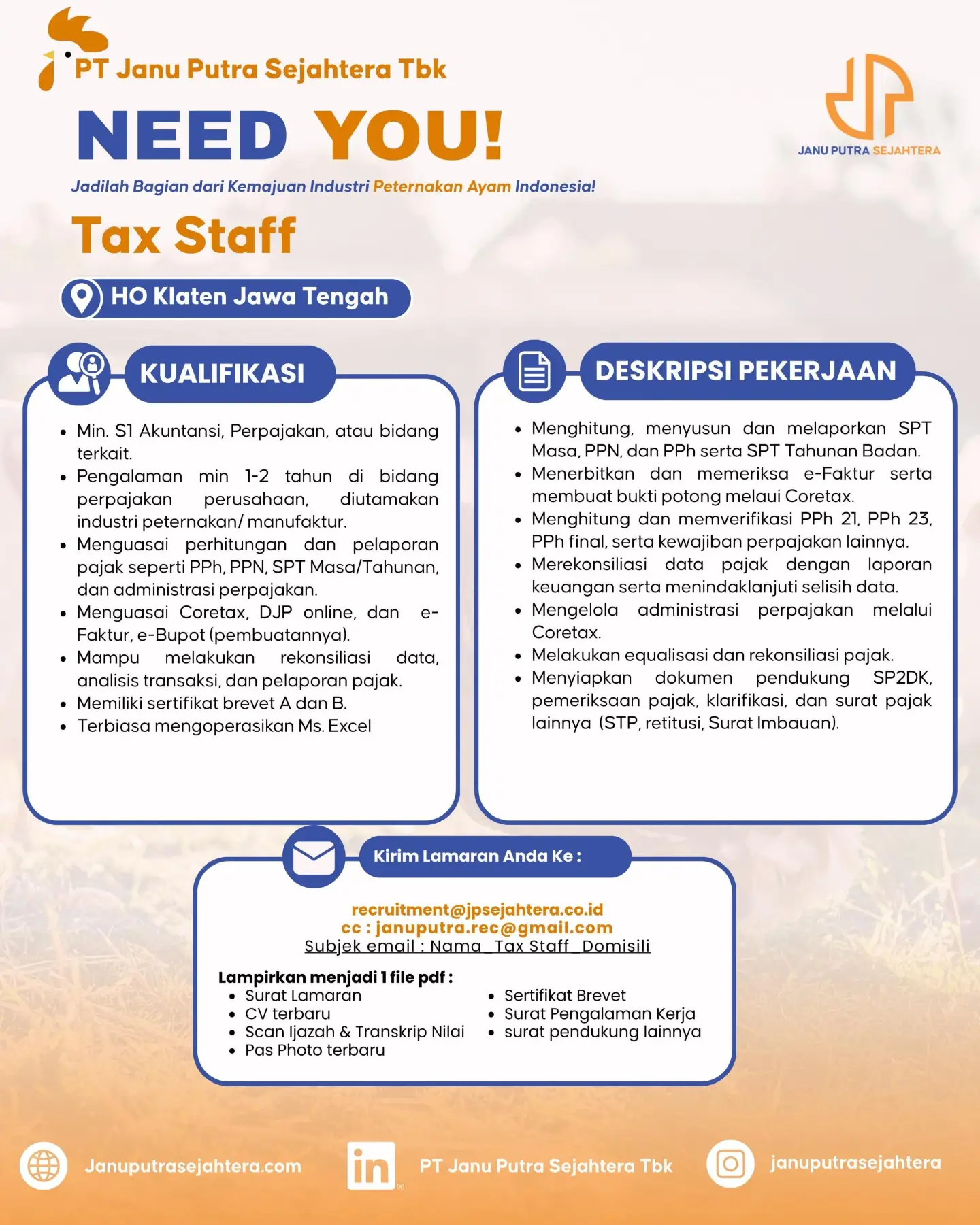 Poster Lowongan Kerja PT Janu Putra Sejahtera Tbk Slide 1