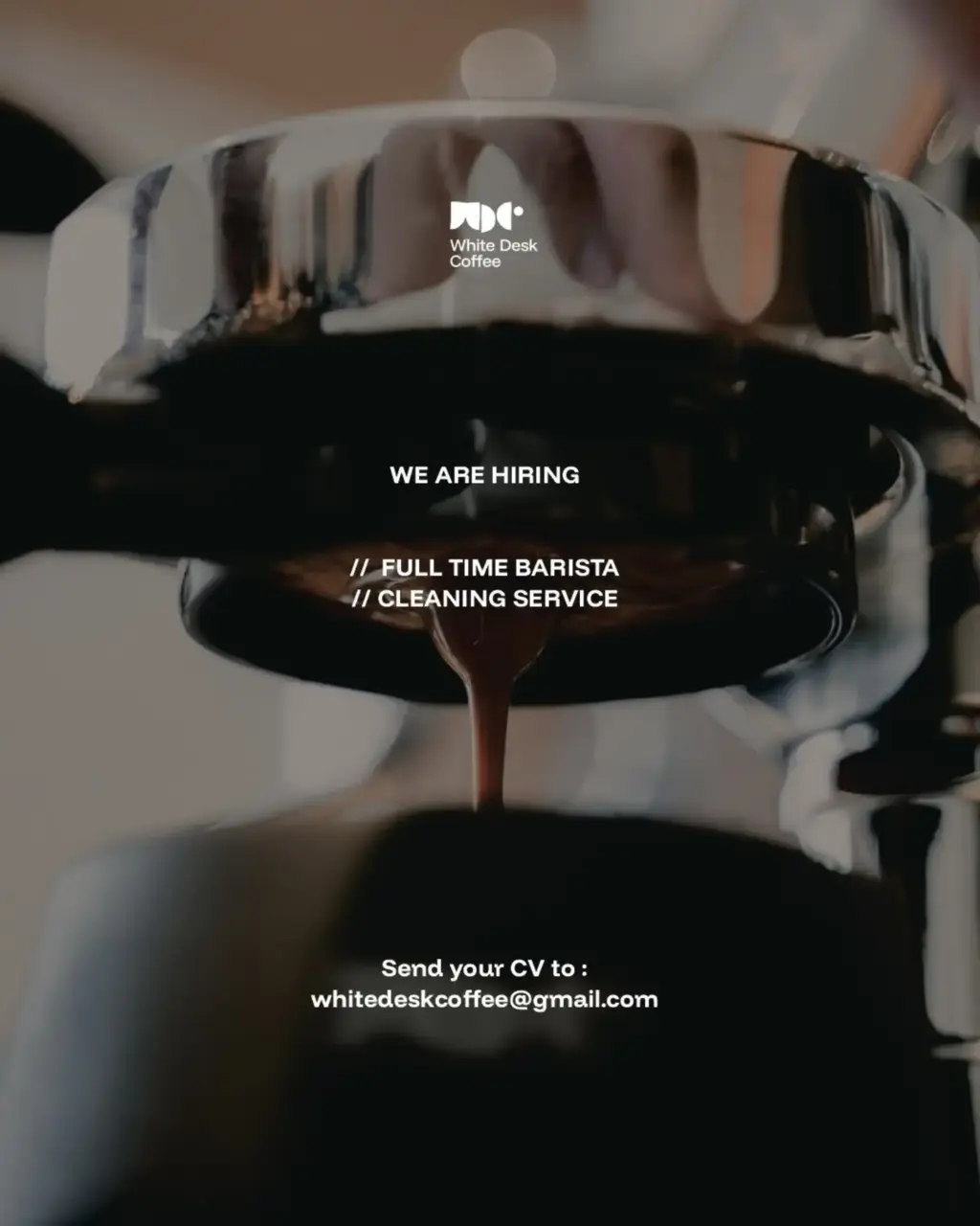 Poster Lowongan Kerja Barista - White Desk Coffee