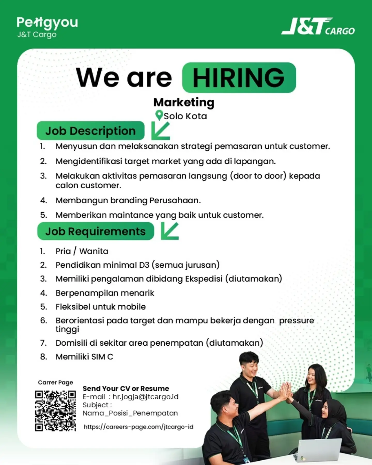 Poster Lowongan Kerja PT Global Yimi Cargo (J&T Cargo)