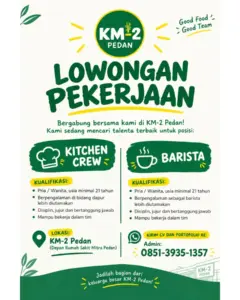 Lowongan Kerja di KM-2 Pedan (Kitchen Crew & Barista) – Klaten