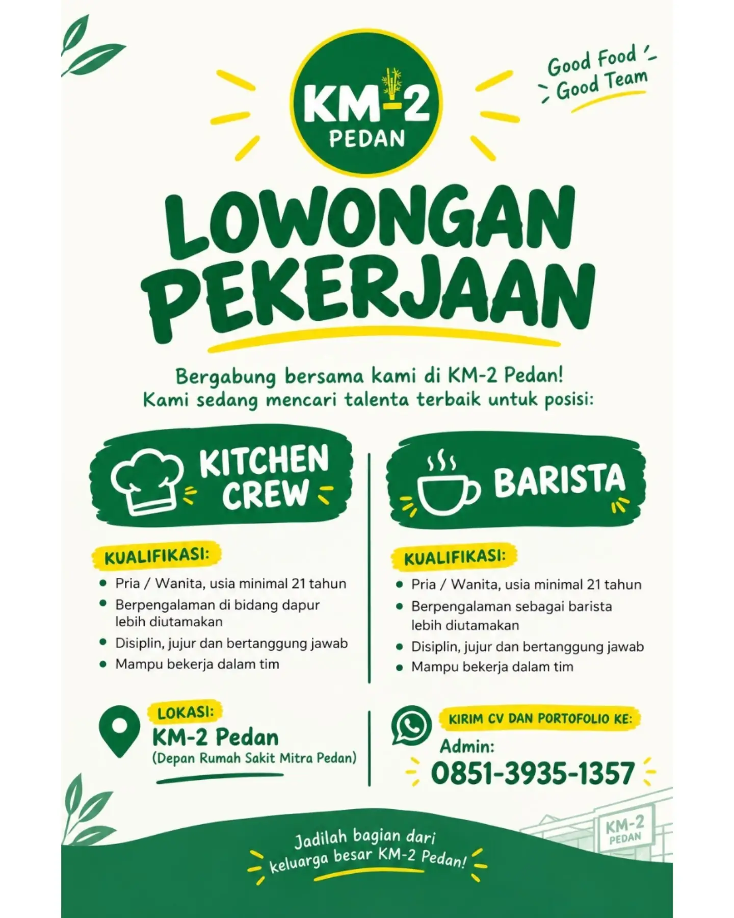 Poster Lowongan Kerja KM-2 Pedan