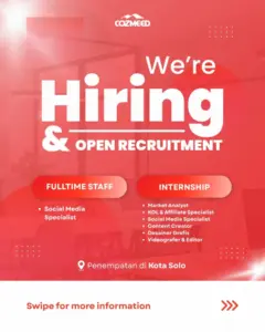Lowongan Kerja di Cozmeed (Social Media Specialist (Fulltime Staff) & Internship (Market Analyst, KOL & Affiliate, Social Media, Content Creator, Desainer Grafis, Videografer & Editor)) – Solo