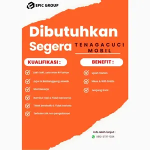 Lowongan Kerja di EPIC GROUP (Tenaga Cuci Mobil, Kasir (Cashier), & Driver / Polisher) – Solo