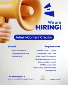 Lowongan Kerja Admin-Content Creator di studio foto ums (Sukoharjo)