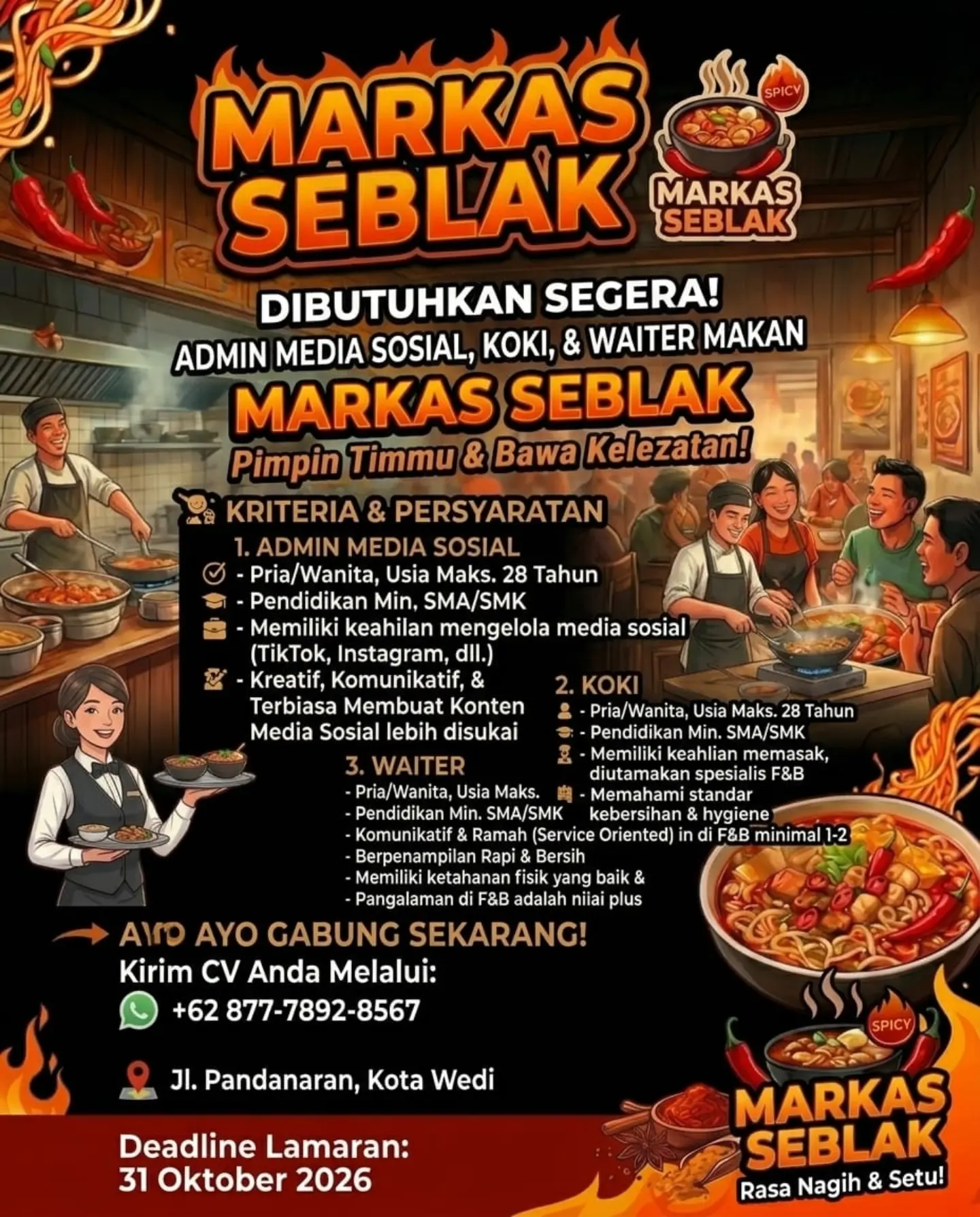 Poster Lowongan Kerja Markas Seblak