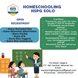 Lowongan Kerja di Homeschooling HSPG Solo (6 Posisi (Guru Matematika, Guru Ekonomi Akuntansi, dll)) – Solo