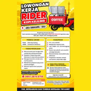 Lowongan Kerja Rider Kopi Keliling di Kopi Keliling Solo (Surakarta & Sekitarnya)