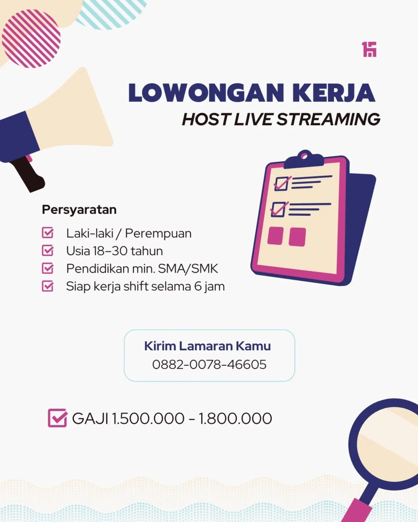 Poster Lowongan Kerja Host Live Streaming - Grosir Jeans dan Batik