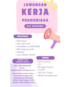 Lowongan Kerja Pramuniaga di Erika Fashion Store (Klaten)