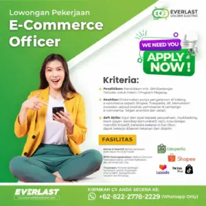 Lowongan Kerja E-Commerce Officer di Everlast Golden Electric (Klaten)