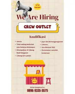 Lowongan Kerja Crew Outlet di Narawi (Klaten (Cabang Wedi Danguran & Cabang Pedan))