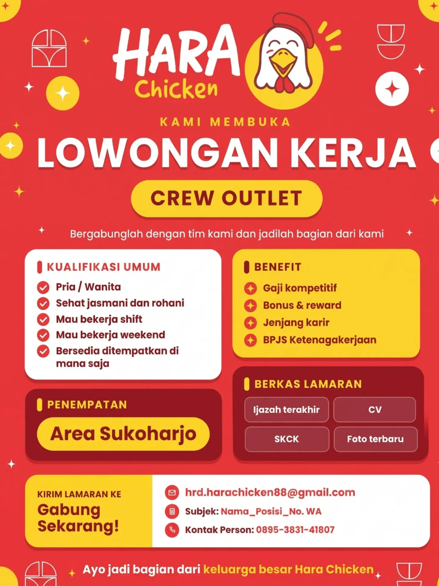 Poster Lowongan Kerja Hara Chicken Slide 1