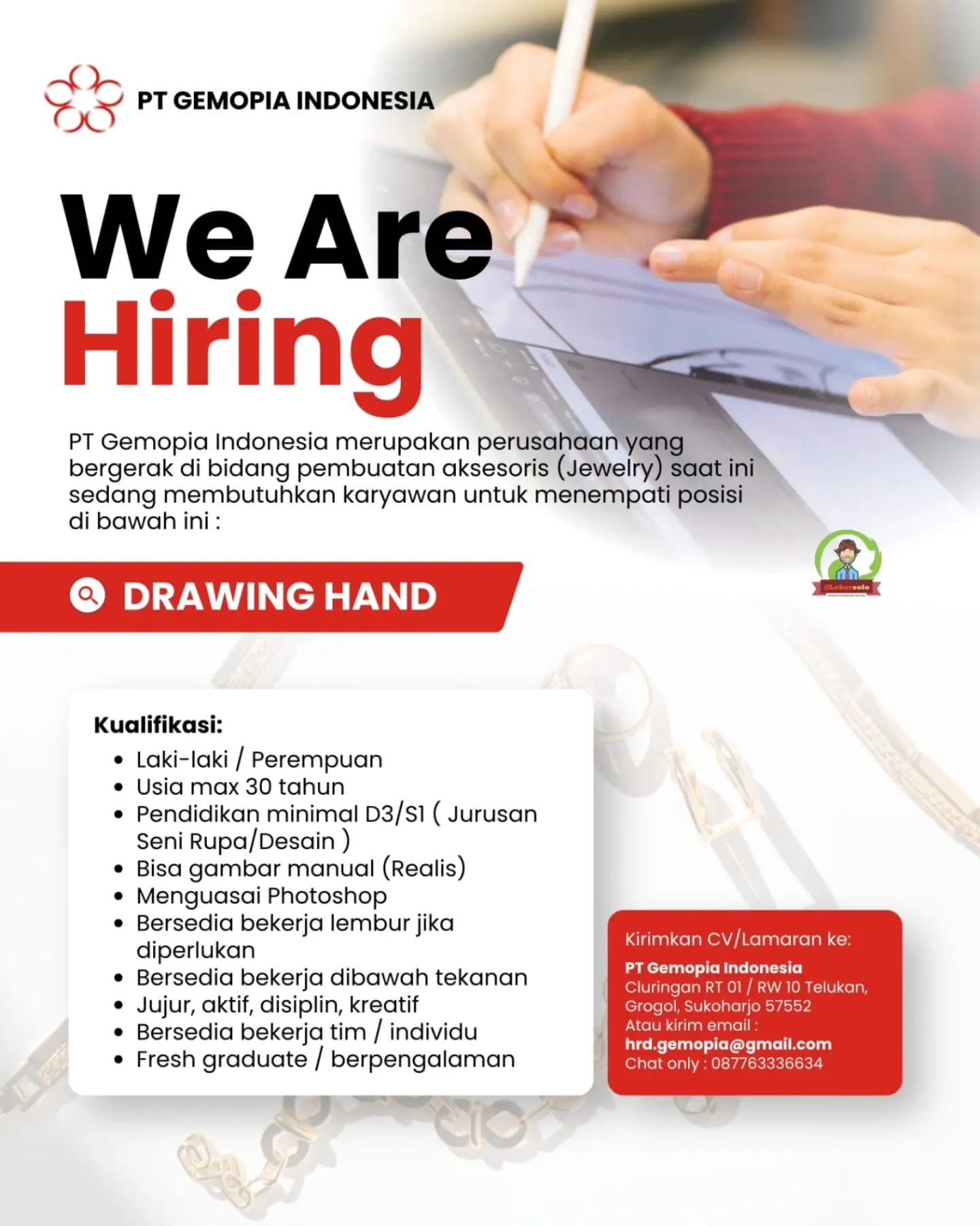 Poster Lowongan Kerja PT Gemopia Indonesia Slide 1
