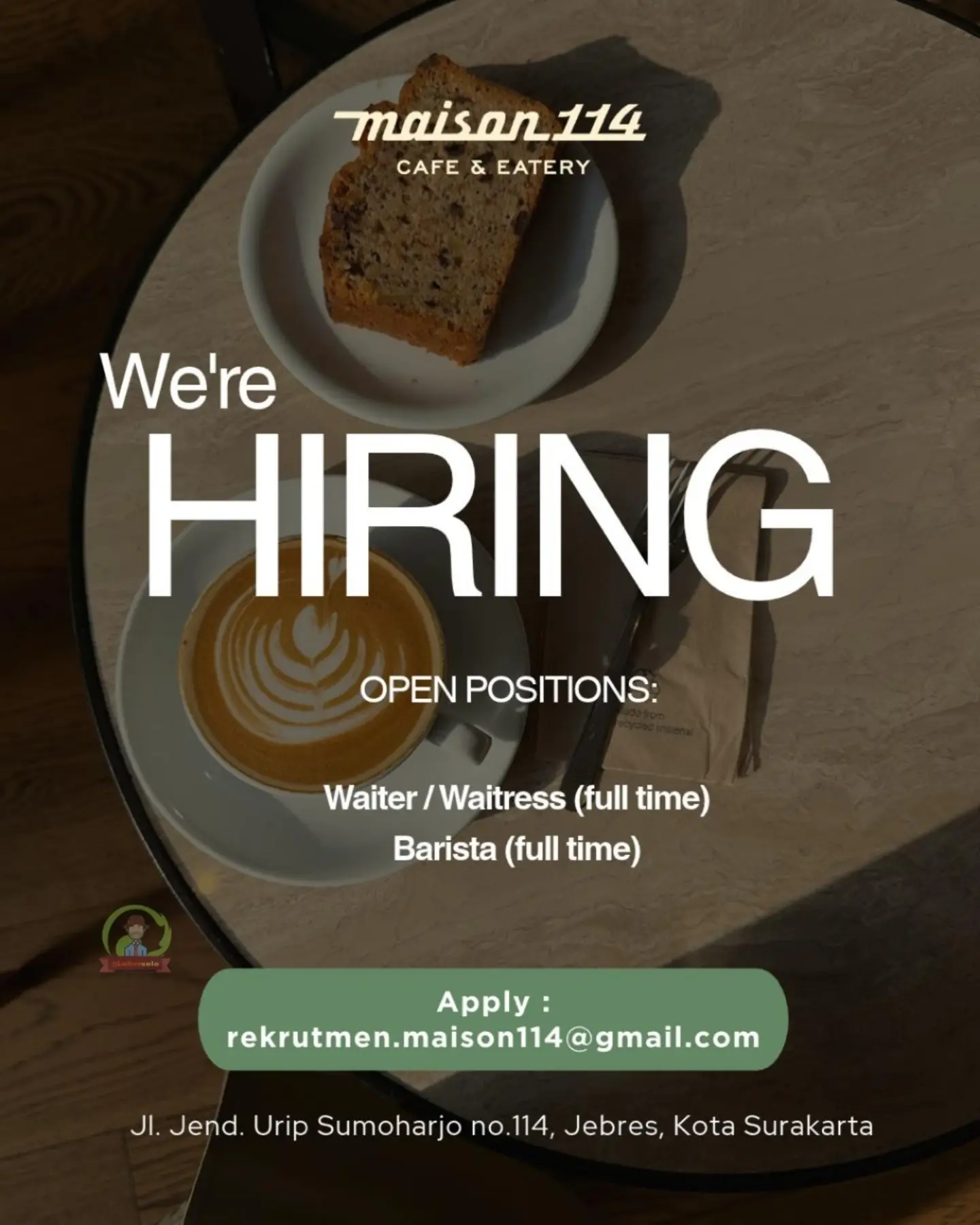 Poster Lowongan Kerja Maison 114 Cafe & Eatery