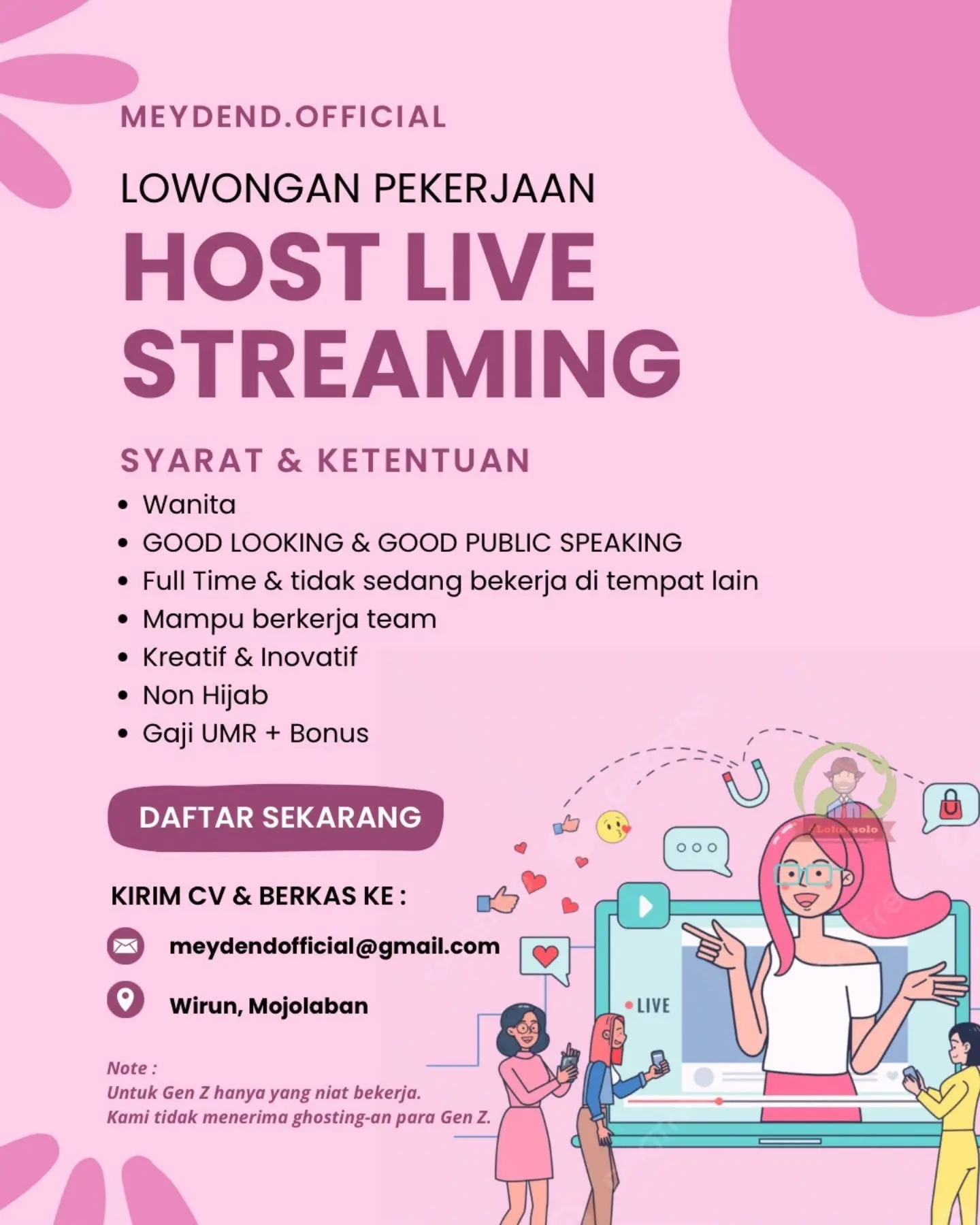 Poster Lowongan Kerja meydend.official Slide 1