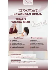 Lowongan Kerja Terapis Wicara Anak di Klinik Ibumil Permata Bunda (Klaten)