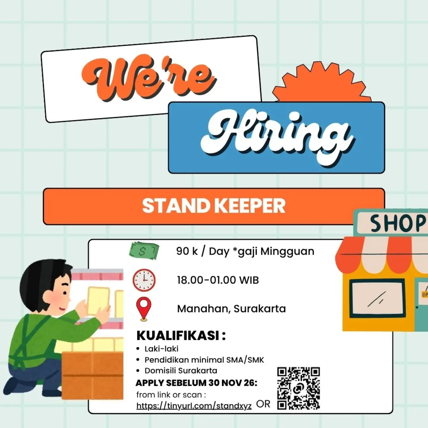 Poster Lowongan Kerja Stand Keeper - Stand XYZ