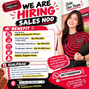 Lowongan Kerja di PT Air Life Indonesia – Halocoko Ice Cream (5 Posisi (Sales NOO, Sales MD, dll)) – Klaten