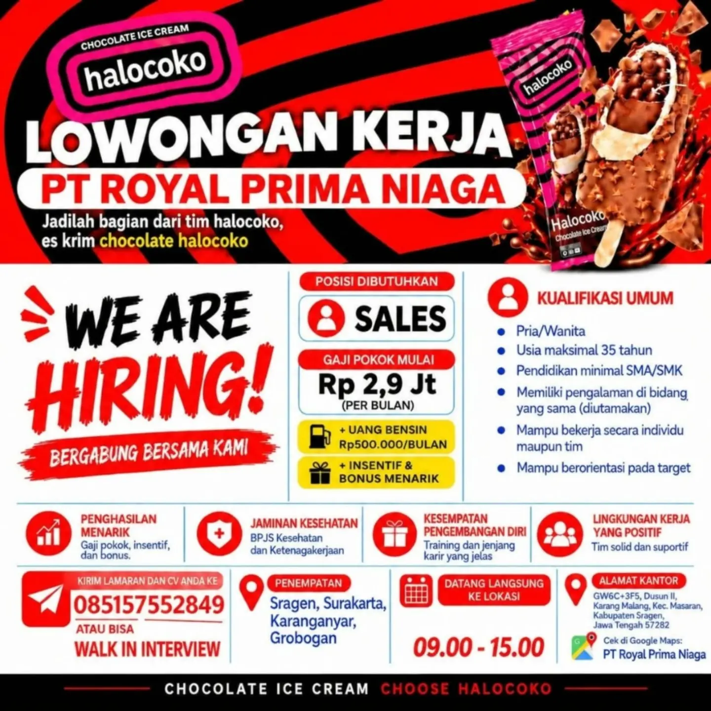 Poster Lowongan Kerja PT Royal Prima Niaga (Halocoko) Slide 1