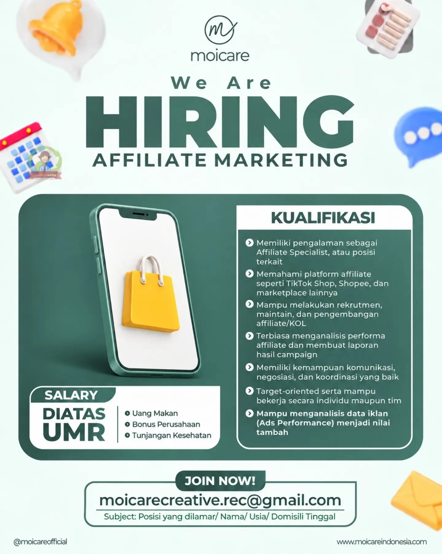 Poster Lowongan Kerja Moicare Slide 1