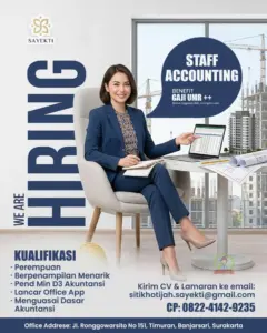 Lowongan Kerja Staff Accounting di Sayekti (Surakarta)