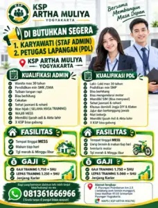 Lowongan Kerja di KSP ARTHA MULIYA YOGYAKARTA (Staf Admin & Petugas Lapangan (PDL)) – Yogyakarta