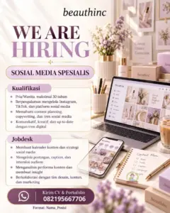 Lowongan Kerja di Beauthinc (5 Posisi (Social Media Specialist, Quality Control & Packing, dll)) – Solo