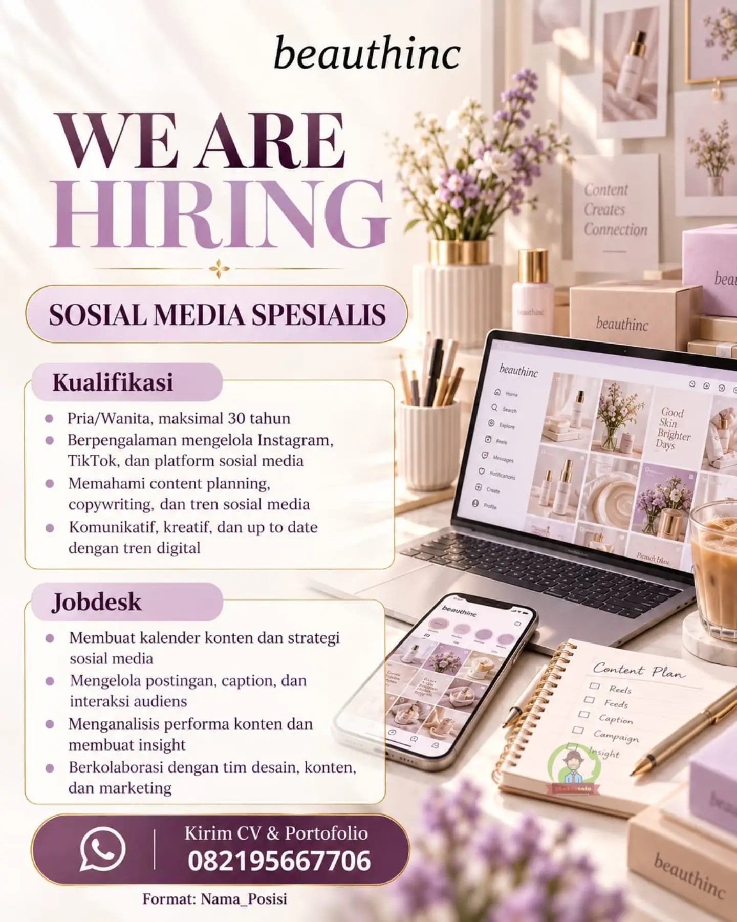 Poster Lowongan Kerja Beauthinc Slide 1