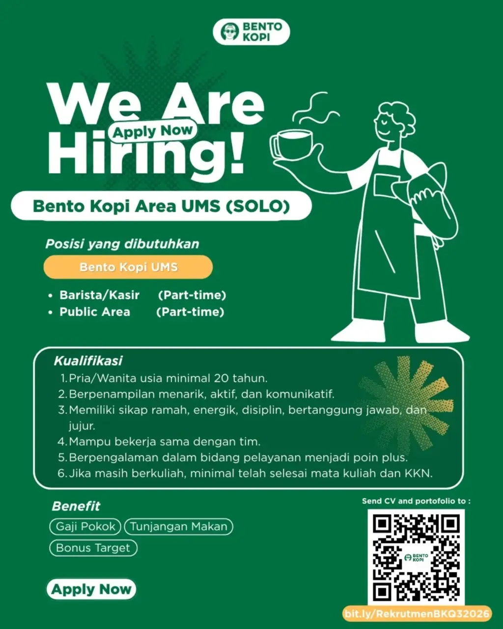 Poster Lowongan Kerja Bento Kopi