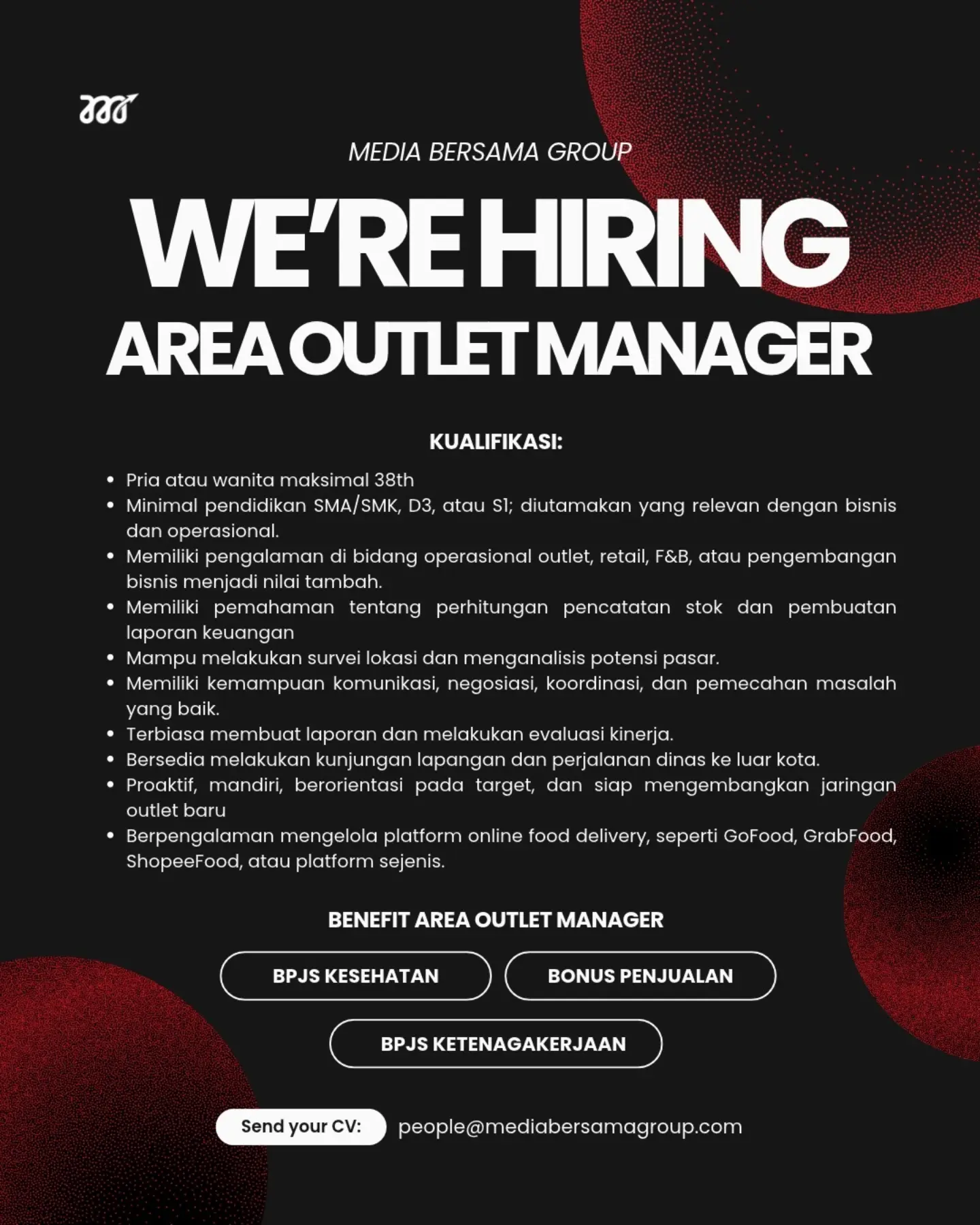 Poster Lowongan Kerja PT Media Bersama Group Slide 1