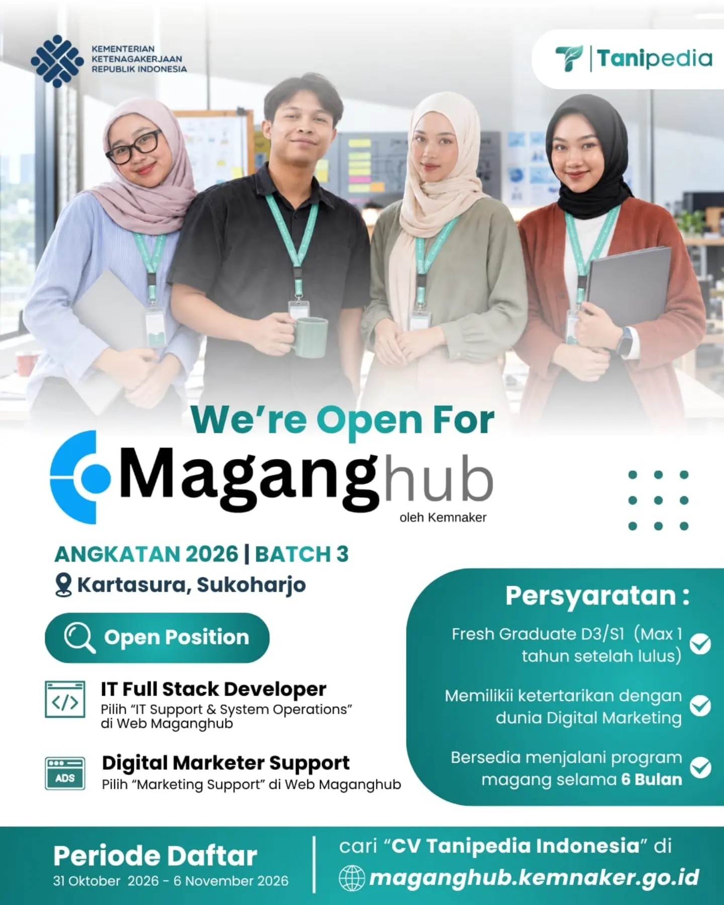 Poster Lowongan Kerja CV Tanipedia Indonesia